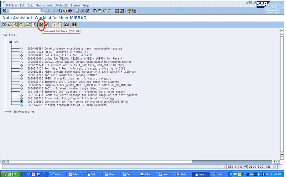 SAP Note Implementation Step by Step Procedure